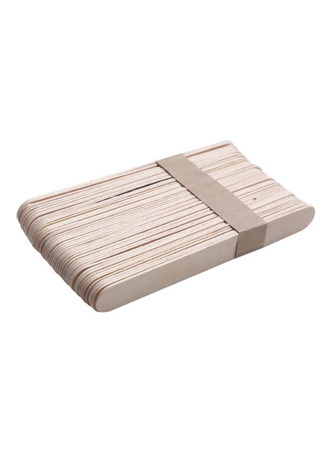 50-Piece Disposable Wax Waxing Hair Removal Wooden Sticks Spatula Pink 11.5x1cm - Image 3