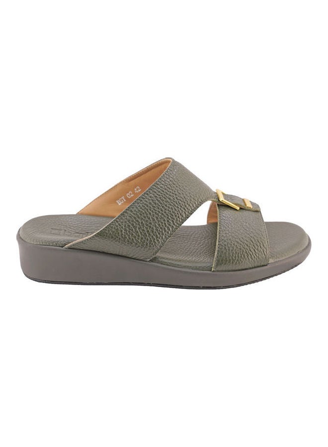 Comfortable Buckle Style Arabic Sandals Green