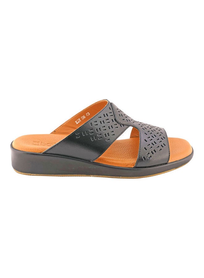 barjeel uno - Comfortable Slip-On Arabic Sandals Black - Image 1