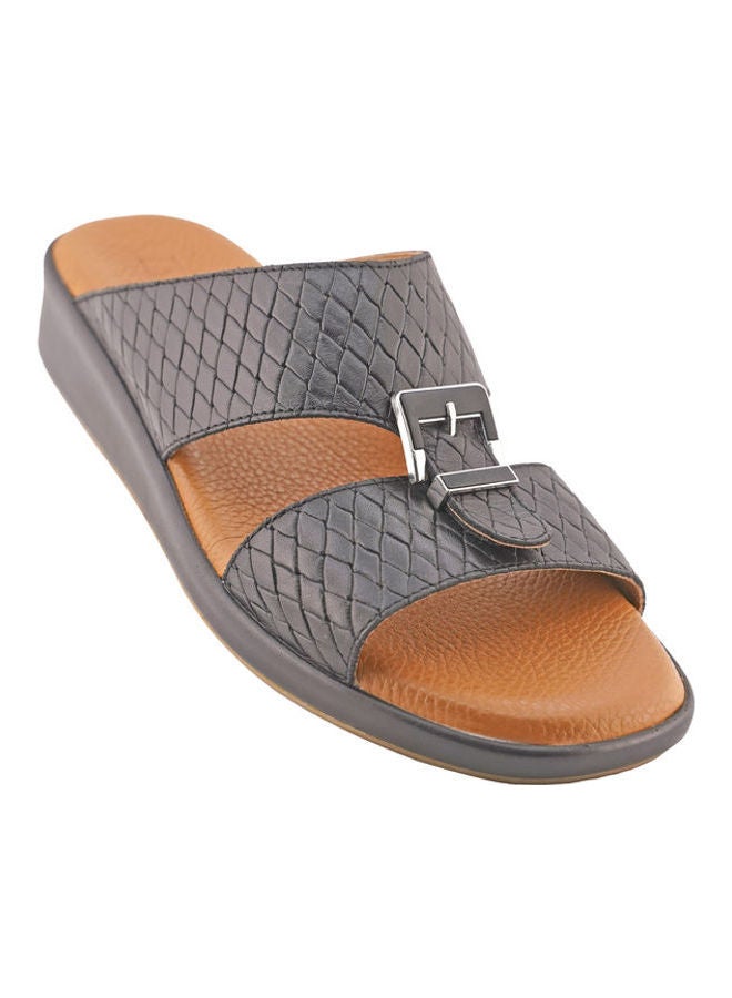 barjeel uno - Comfortable Slip-On Arabic Sandals Black - Image 1