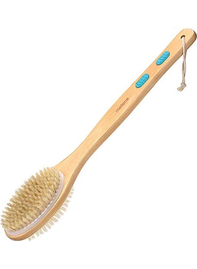 Metene Shower Brush with Soft and Stiff Bristles Beige 17.24 x 5.16 x 2.76inch