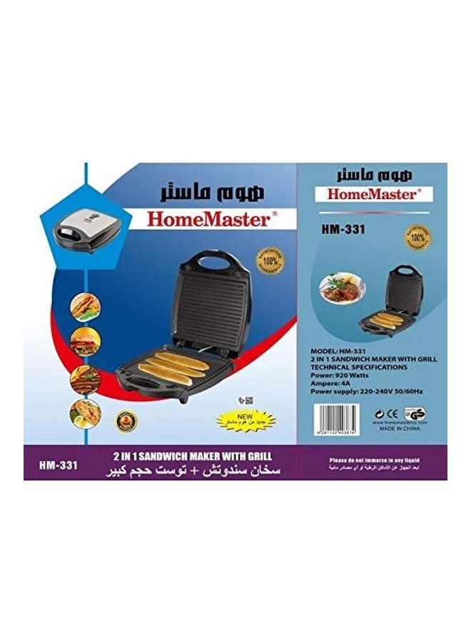 2-In-1 Sandwich Maker 920.0 W HM-331 Black/Silver - v1619020115/N46787623A_2