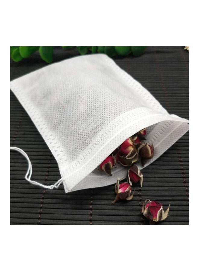 100-Piece Empty Disposable Fabric Tea Herb Filter Bag White 20 x 10 x 20cm  - Image 2