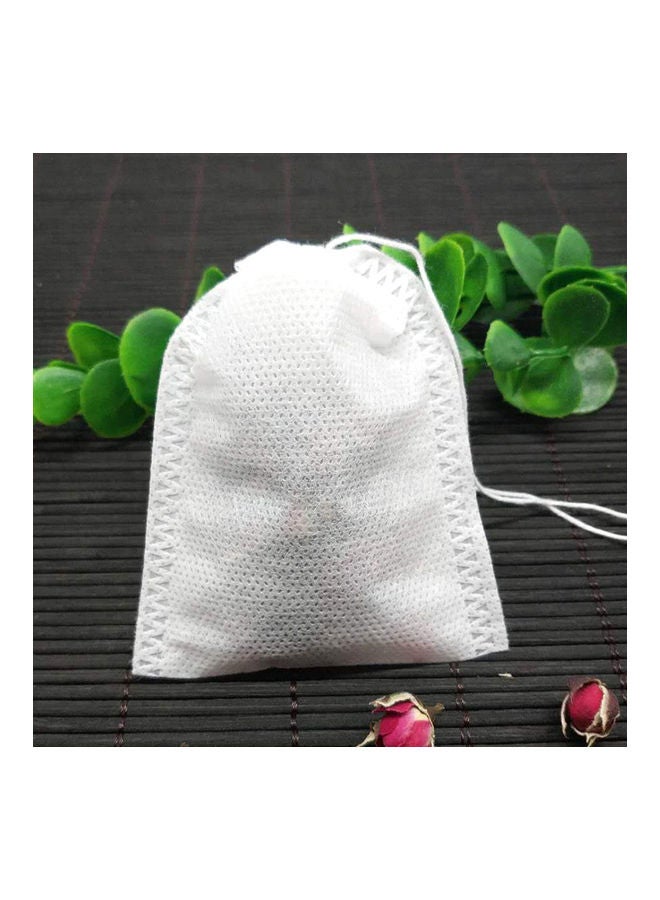 100-Piece Empty Disposable Fabric Tea Herb Filter Bag White 20 x 10 x 20cm  - Image 3