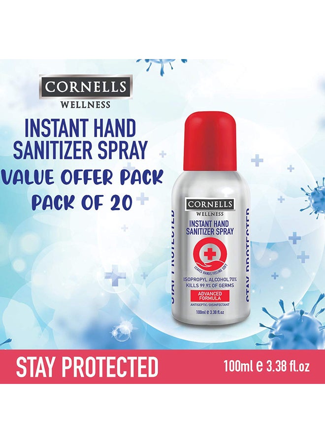 CORNELLS WELLNESS - Hand Sanitizer Spray Pack Of 20 Clear 100ml - Image 1