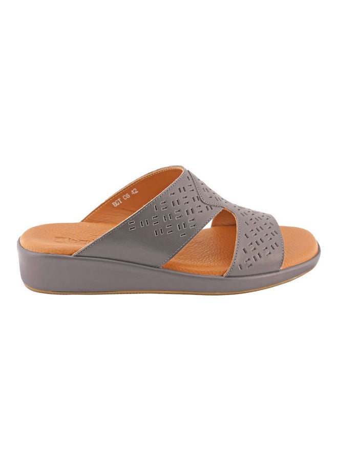 barjeel uno - Comfortable Slip-On Arabic Sandals Grey - Image 1