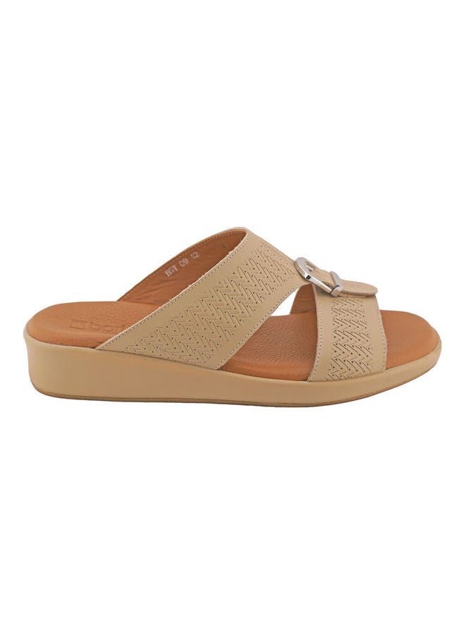 barjeel uno - Comfortable Slip-On Arabic Sandals Beige - Image 1
