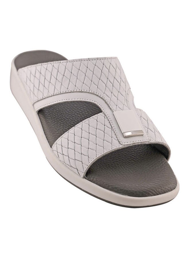 barjeel uno - Comfortable Buckle Style Arabic Sandals White - Image 1