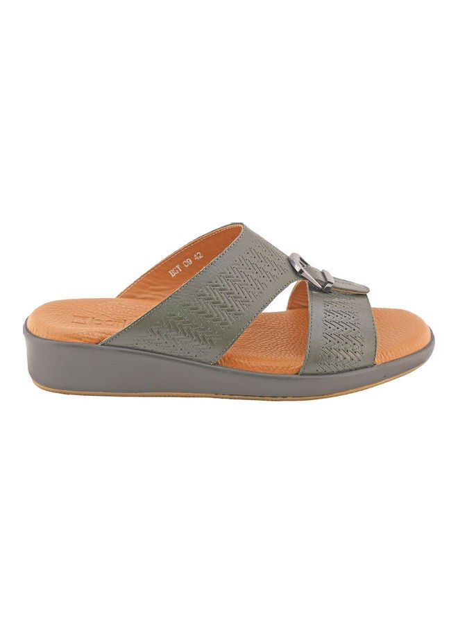 barjeel uno - Comfortable Slip-On Arabic Sandals Green - Image 1