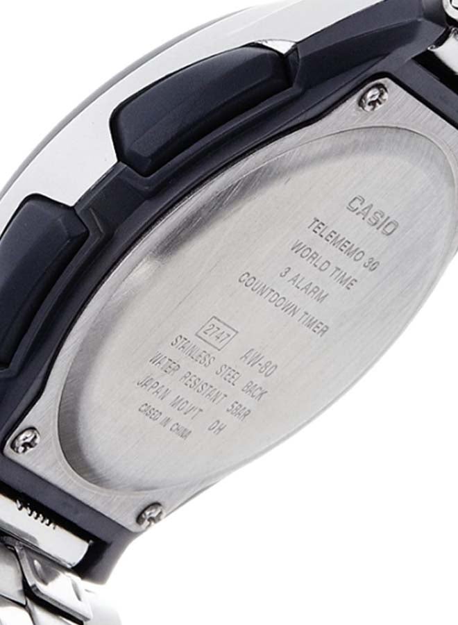 CASIO Men's Stainless Steel Analog Wrist Watch AW-80D-1AV - 40 mm - Silver - Image 5