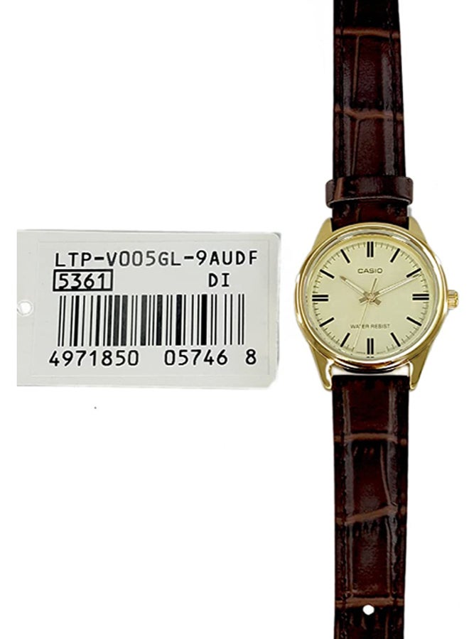 CASIO Women's Leather Quartz Analog Watch LTP-V005GL-9AUDF - 28 mm - Brown - Image 5