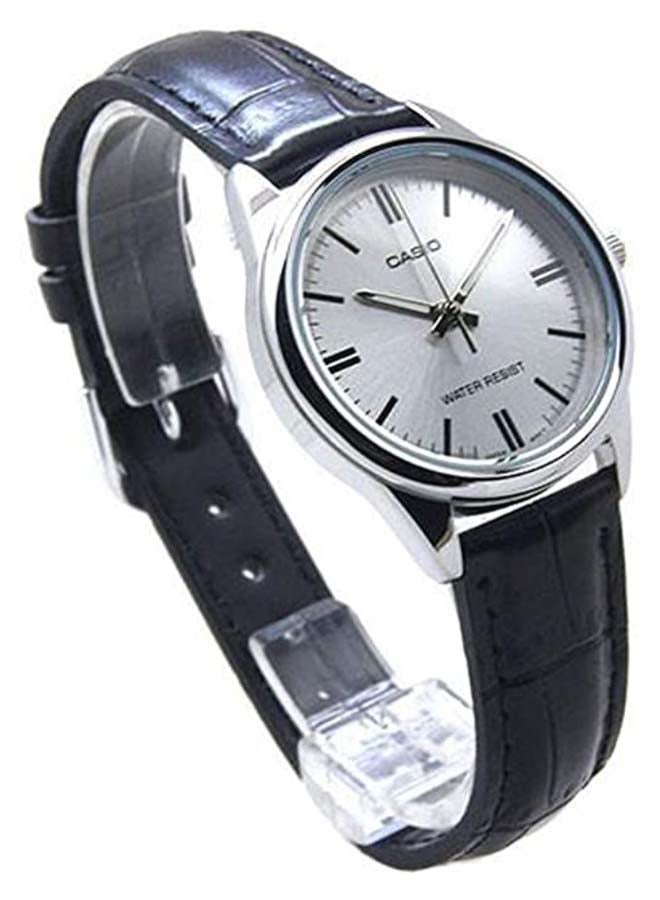 كاسيو ساعة يد كوارتز بعقارب وسوار من الجلد طراز LTP-V005L-7AUDF - 30 مم - أسود للنساء - Image 2