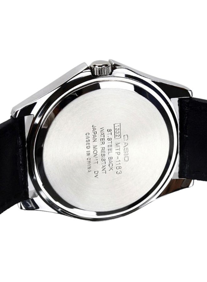 CASIO Men's Leather Quartz Analog Watch MTP-1183E-7ADF - 38 mm - Black - Image 5