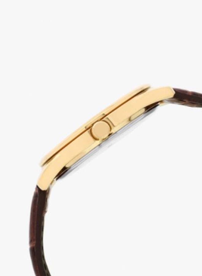 كاسيو ساعة يد بعقارب وسوار من الجلد طراز MTP-V005GL-7AUDF - 40 مم - بني للرجال - Image 4