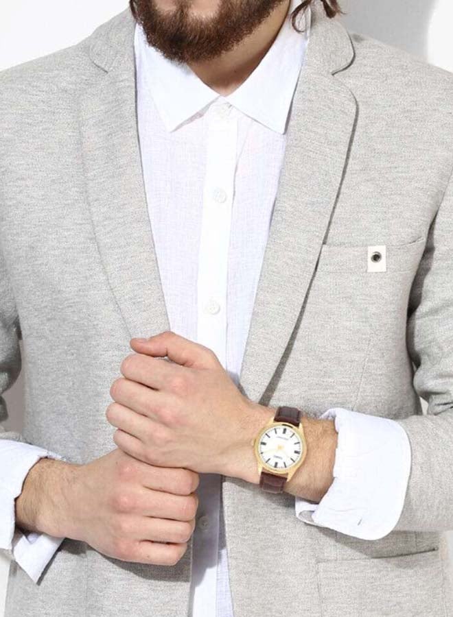 كاسيو ساعة يد بعقارب وسوار من الجلد طراز MTP-V005GL-7AUDF - 40 مم - بني للرجال - Image 5