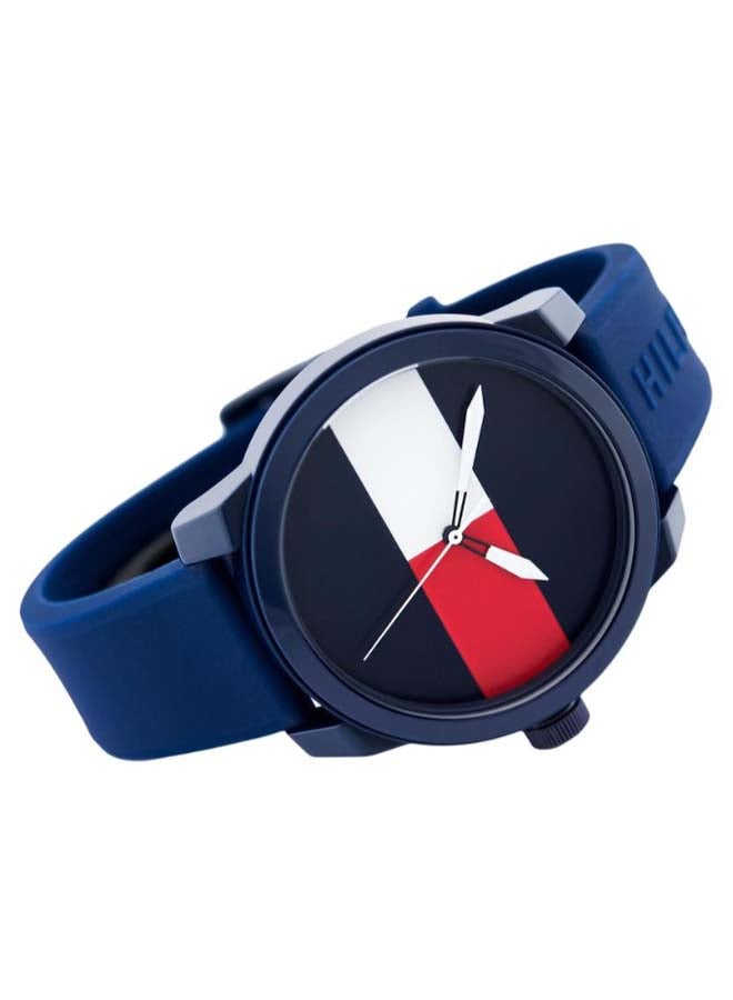 TOMMY HILFIGER - Men's Round Shape Rubber Strap Analog Wrist Watch 42 mm - Blue - 1791322 - Image 1