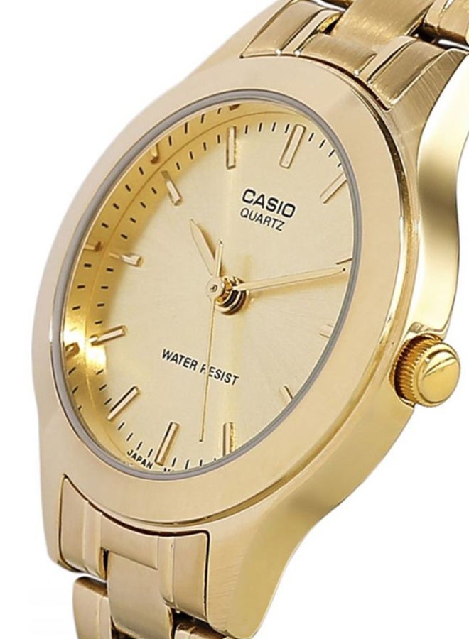CASIO Women's Water Resistant Analog Watch LTP-1128N-9A - 27 mm - Gold - Image 5