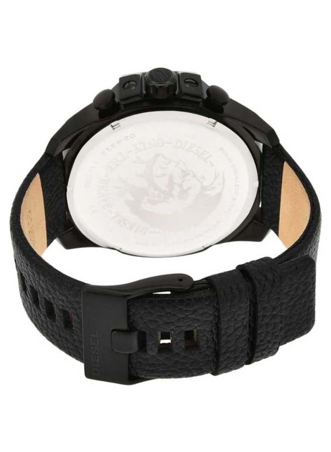 DIESEL Men's Round Shape Leather Band Chronograph Wrist Watch 51 mm - Black - DZ4323  - Image 3