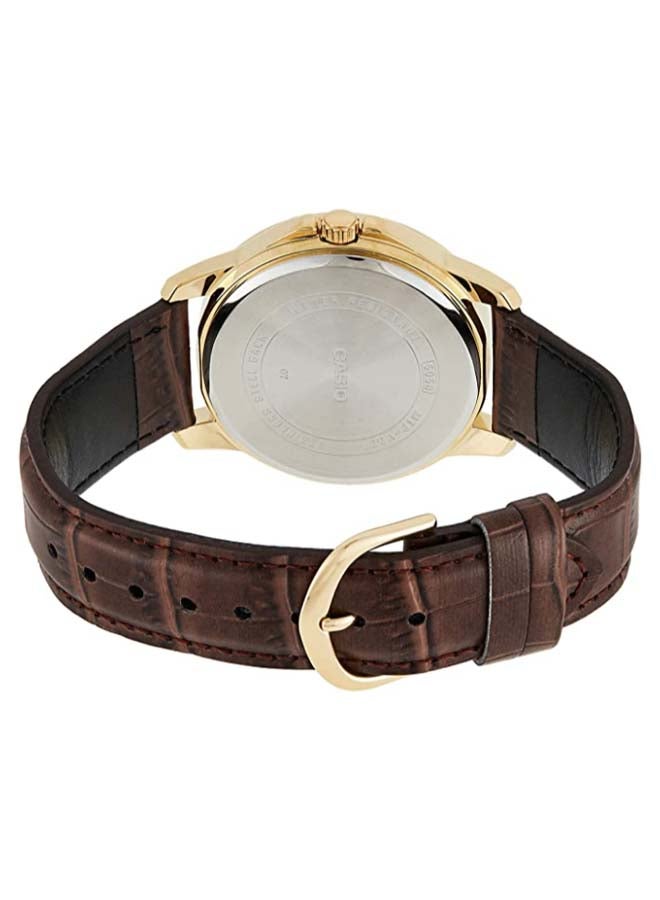 CASIO Men's Leather Strap Analog Wrist Watch MTPV004GL-7A - 42 mm - Brown  - Image 2