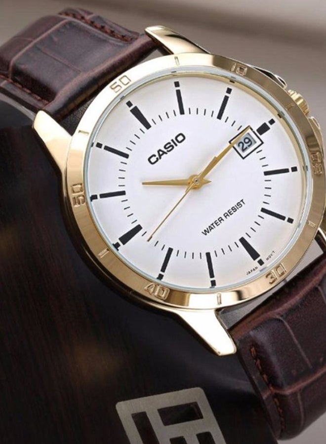 CASIO Men's Leather Strap Analog Wrist Watch MTPV004GL-7A - 42 mm - Brown  - Image 5