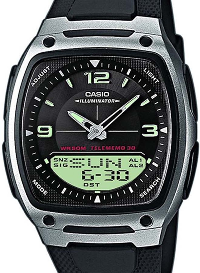 CASIO Men's Dual Time Analog & Digital Watch AW-81-1A1 - 39 mm - Black - Image 3