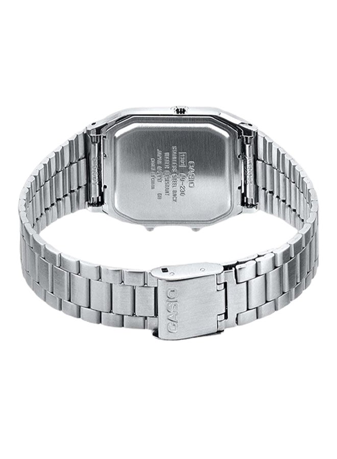 كاسيو ساعة يد فينتاج بعقارب ورقمية طراز AQ230A-7B - قياس 30 مم - لون فضي للرجال  - Image 5