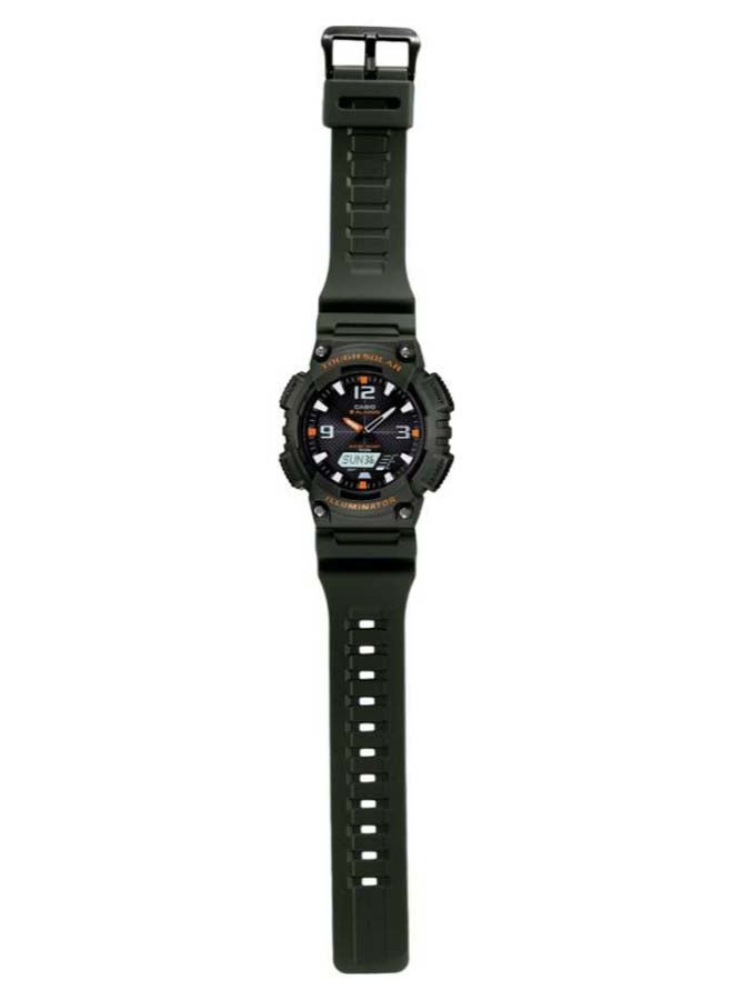 كاسيو - ساعة يد بعقارب وسوار من السيليكون طراز AQ-S810W-3AVDF - 47 مم - لون أخضر للرجال - Image 1