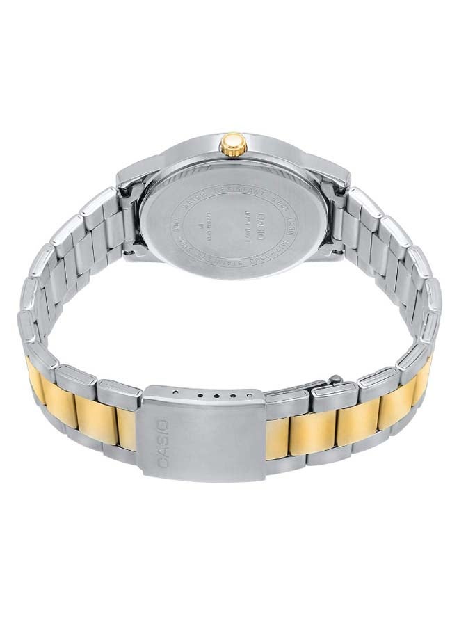 كاسيو ساعة يد بعقارب وسوار من الإستانلس ستيل طراز MTP-1303SG-7AVD - قياس 40 مم - فضي/ذهبي للرجال - Image 3