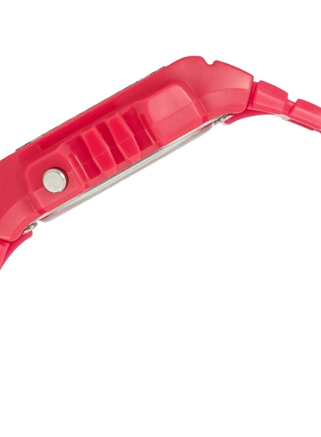 كاسيو ساعة يد رقمية بسوار من الراتينج طراز W-215H-4 - مقاس 41 مم - لون وردي للنساء - Image 3