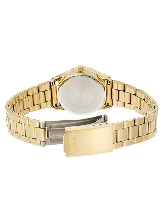 كاسيو ساعة يد بعقارب وسوار من الإستانلس ستيل طراز LTP-V006G-9BUDF - 25 مم - ذهبي للنساء - Image 3