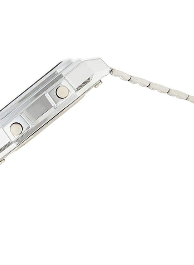 كاسيو ساعة يد رقمية بسوار من الإستانلس ستيل طراز A178WA-1ADF - قياس 37 مم - لون فضي للرجال - Image 3