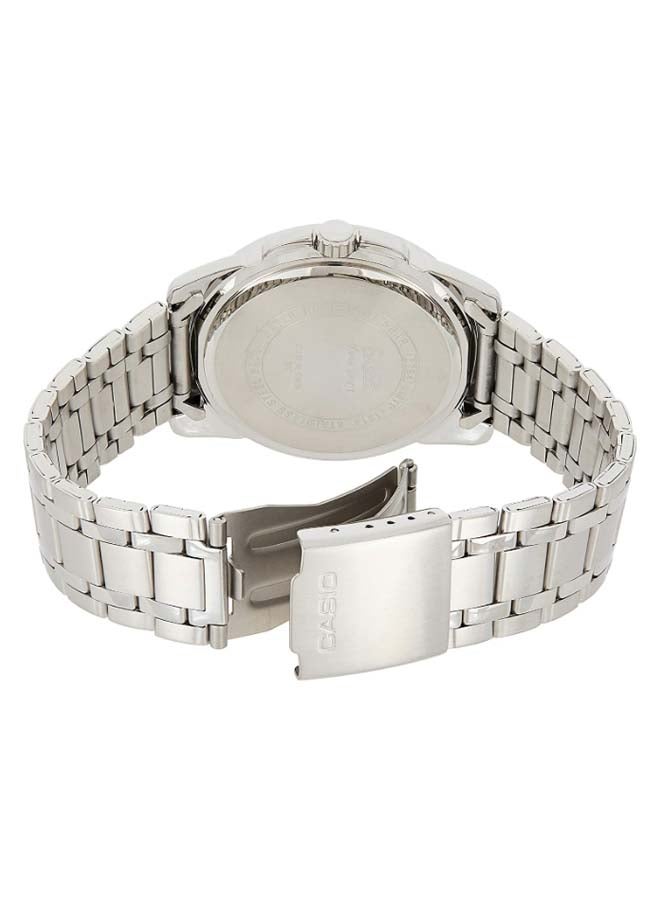 كاسيو طقم ساعة يد بعقارب مقاومة للماء بسوار من الإستانلس ستيل طراز MTP 1314D 1A/ 1314D 5AV - 50 مم - فضي للنساء - Image 3