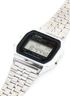 Men's Water Resistant Stainless Steel Digital Watch A-159W - 33 mm - Silver - v1619068087/N15884871A_4