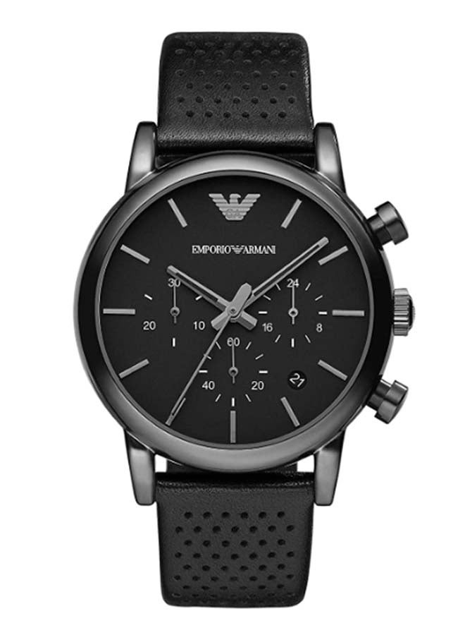 امبوريو ارماني ساعة يد كرونوغراف كلاسيكية طراز AR1737 - مقاس 41 مم - لون أسود للرجال - Image 1