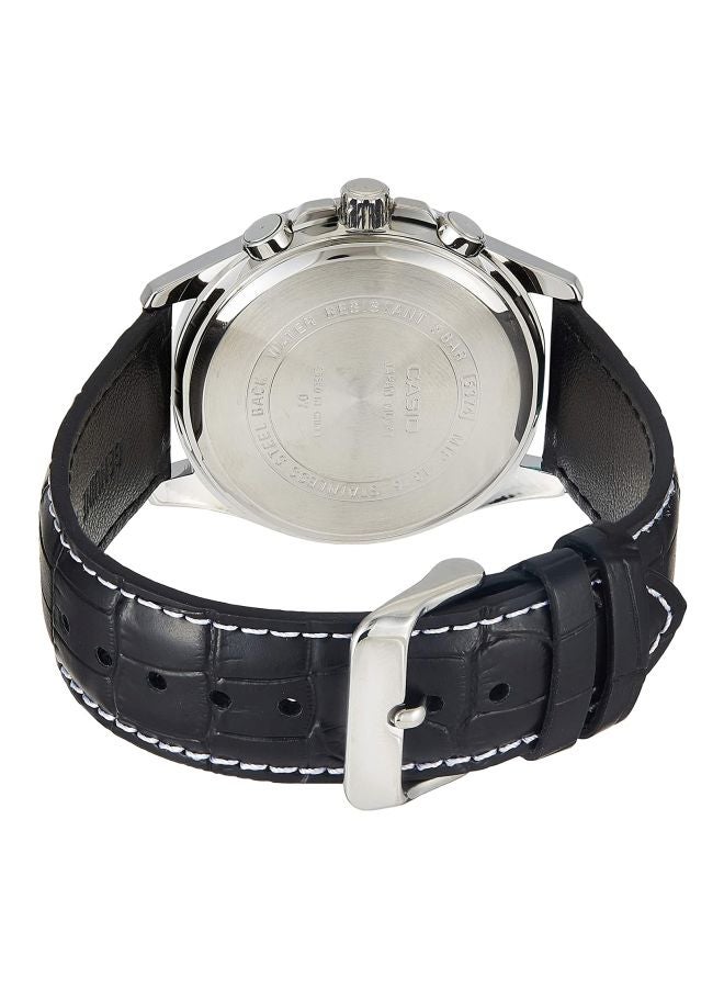 كاسيو ساعة يد إنتايسر بعقارب طراز MTP1375L-1A - قياس 49 مم - أسود للرجال - Image 2