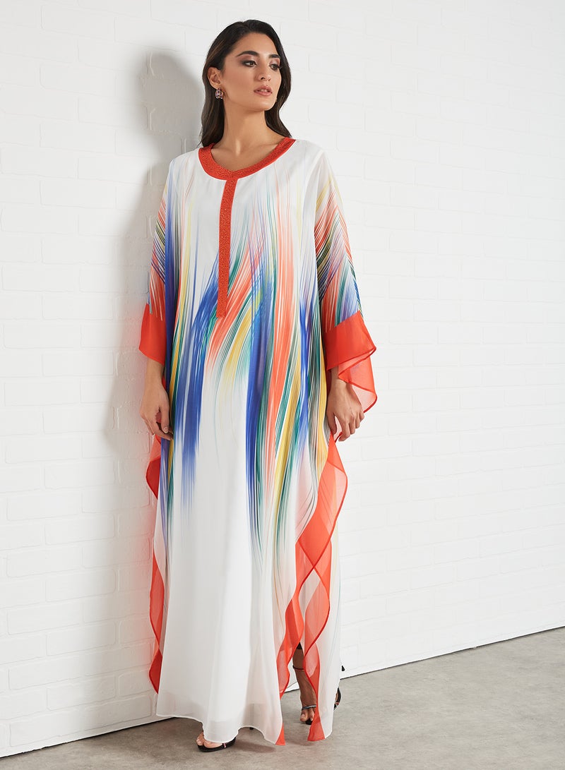 Bousni - Beads Embellished Kaftan Multicolour - Image 1
