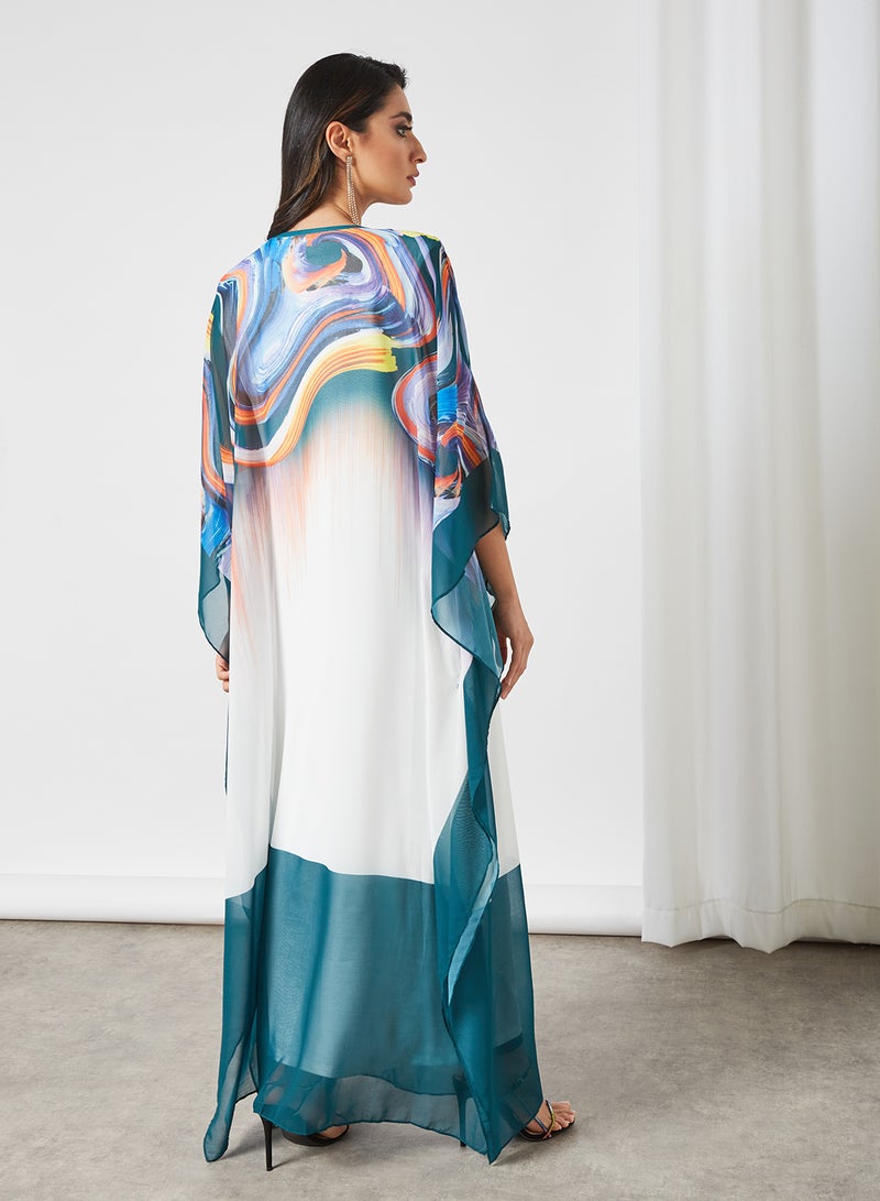 Bousni - Beads Embellished Kaftan Multicolour - Image 1