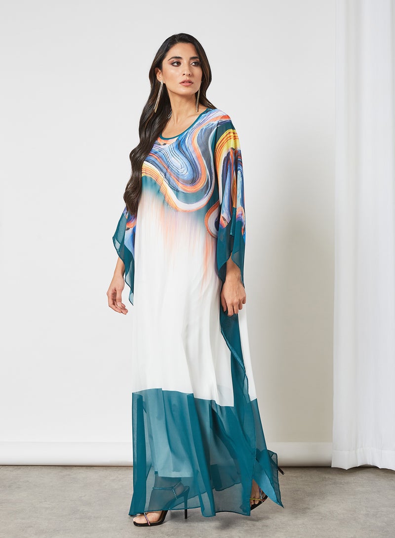 Bousni - Beads Embellished Kaftan Multicolour - Image 1