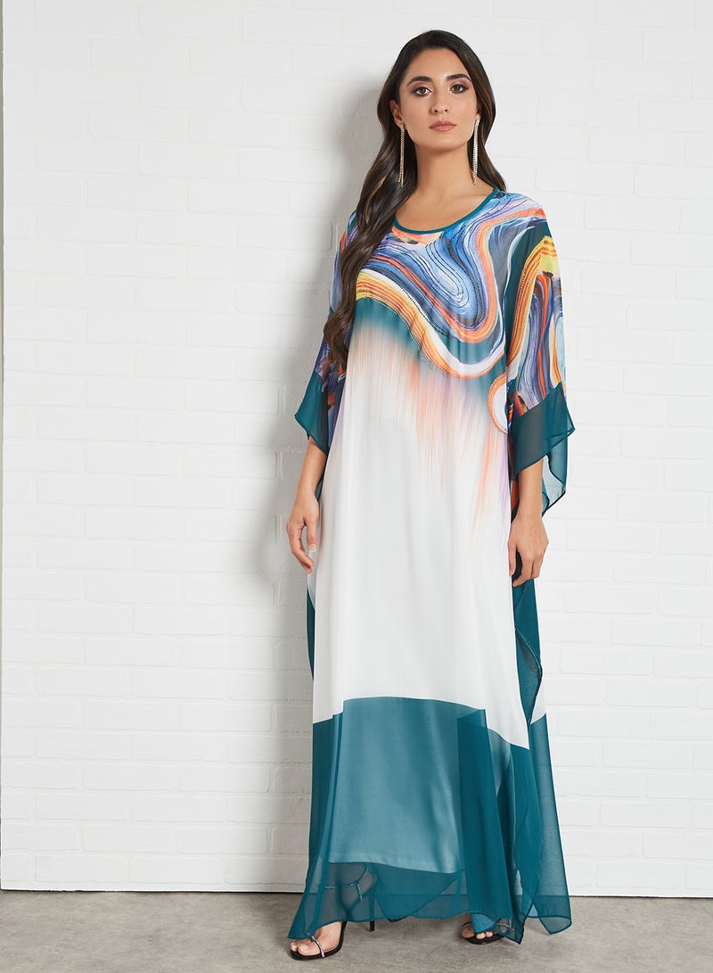 Bousni - Beads Embellished Kaftan Multicolour - Image 1