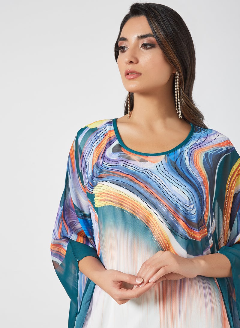 Bousni - Beads Embellished Kaftan Multicolour - Image 1