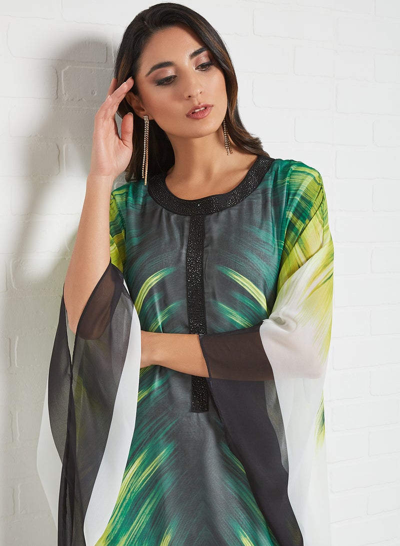 Bousni - Beads Embellished Kaftan Multicolour - Image 1