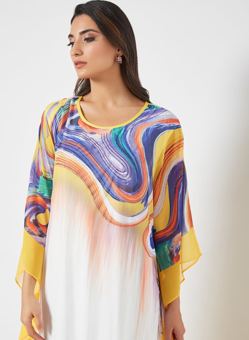 Bousni - Beads Embellished Kaftan Multicolour - Image 1