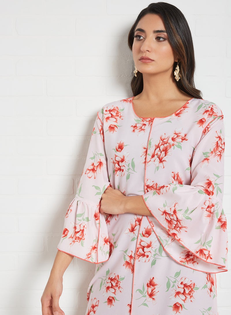 Bousni - Floral Printed Jalabiya Multicolour - Image 1