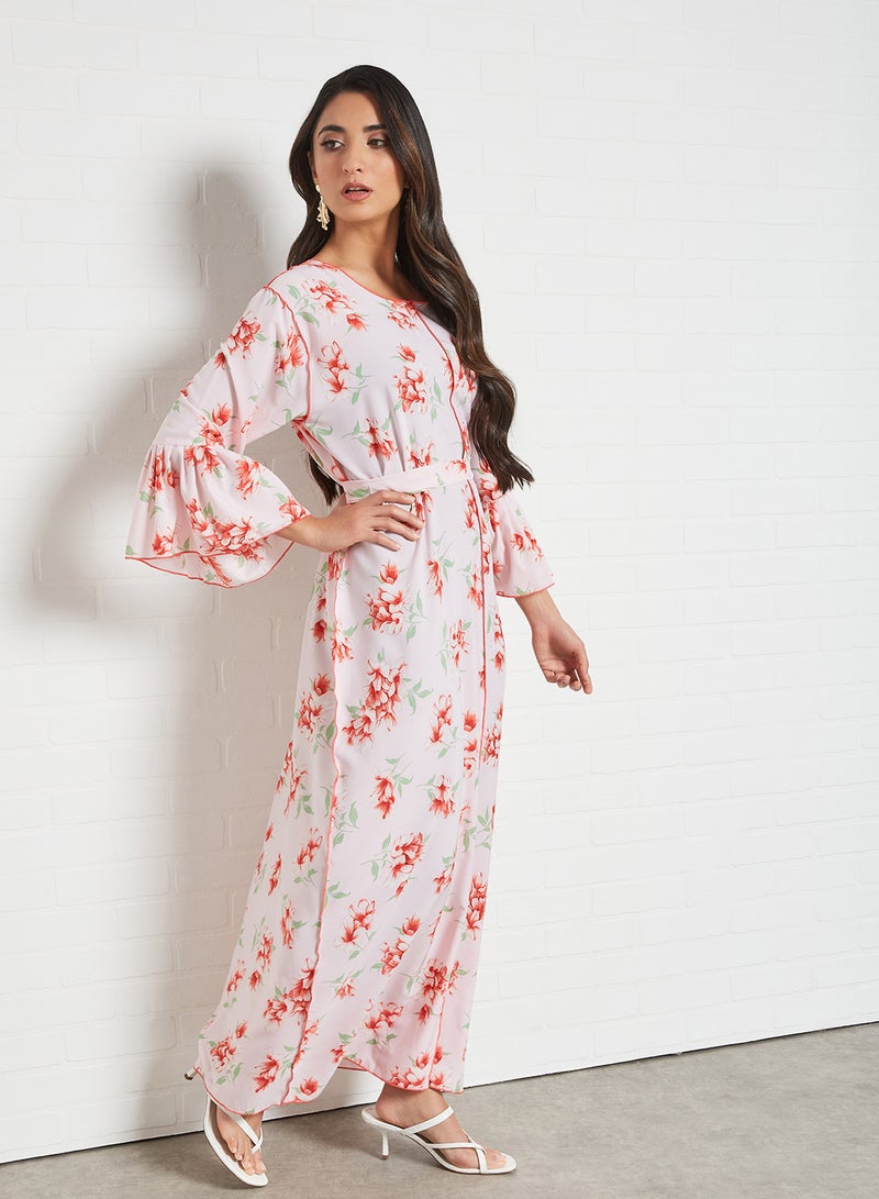Bousni - Floral Printed Jalabiya Multicolour - Image 1