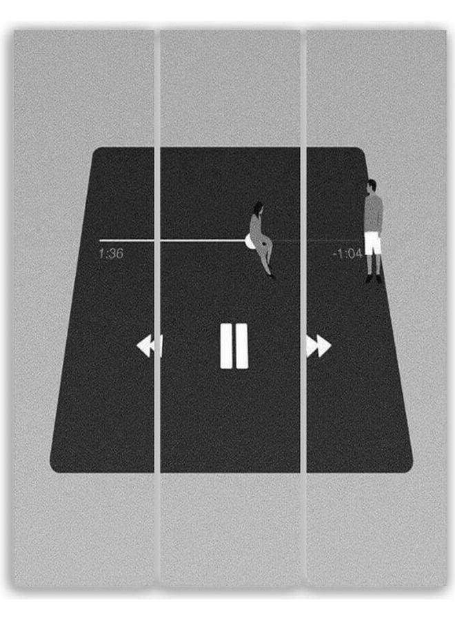 طقم لوحات فنية بتصميم خط موسيقي من 3 قطع أسود/ رمادي/ أبيض M - Image 1