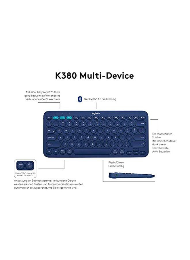 Logitech - K380 Bluetooth Keyboard Blue - Image 1