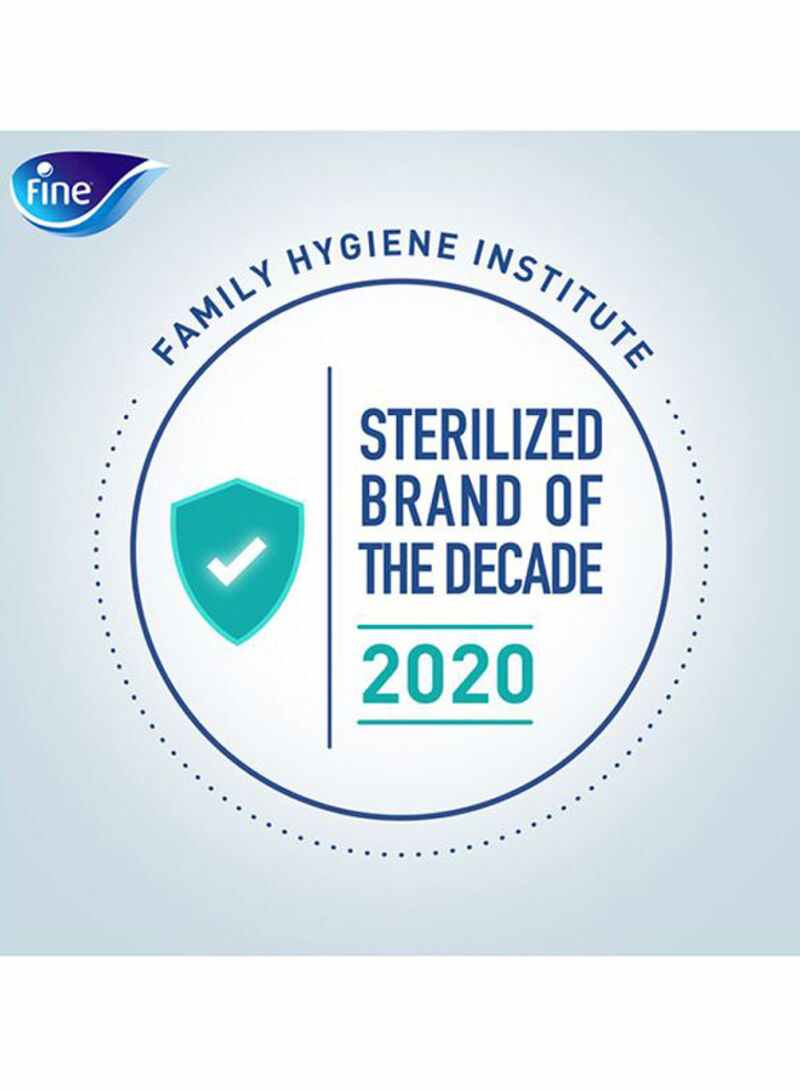 فاين مجموعة علبة مناديل وجه معقمة مكونة من طبقتين من 100 منديل مكونة من 6 علب أبيض - Image 2