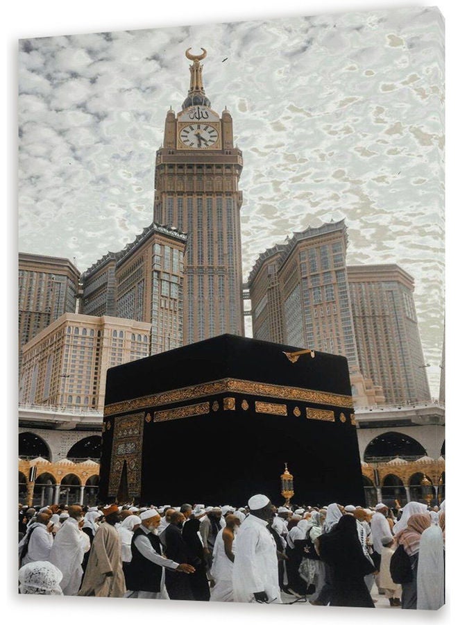 لوحة فنية من القماش الكتاني الإسلامي متعدد الألوان S