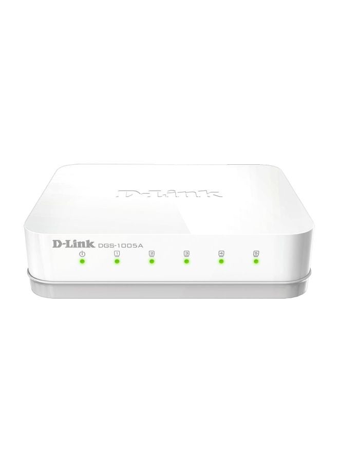دي لينك محول مكتبي جيجابت بـ 5 منافذ - طراز DGS-1005A أبيض  - Image 1