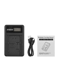 شاحن بطارية كاميرا بمنفذ USB أسود